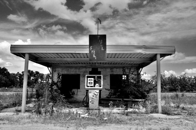 abandoned gas station